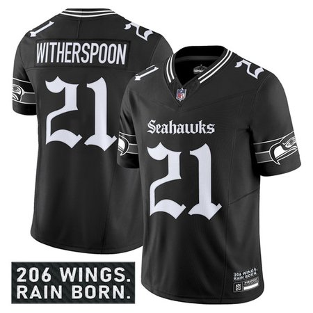 Youth Seattle Seahawks #21 Devon Witherspoon Black 2025 F.U.S.E. 'Gothic Rain City Shadows Edition' Vapor Limited Stitched Football Jersey