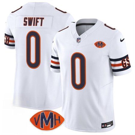 Youth Chicago Bears #0 D'Andre Swift White 2025 F.U.S.E. With VMH Patch Vapor Untouchable Limited Stitched Football Jersey