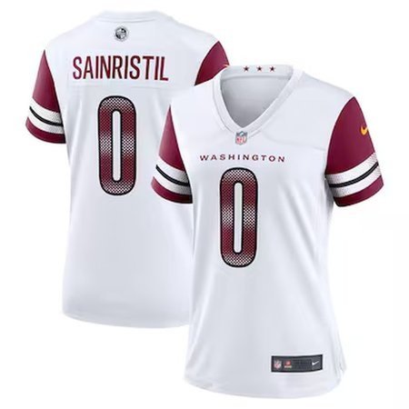 Women's Washington Commanders #0 Mike Sainristil Nike White Game Jersey