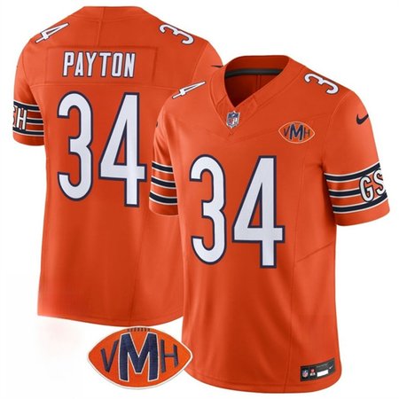 Youth Chicago Bears #34 Walter Payton Orange 2025 F.U.S.E. With VMH Patch Vapor Untouchable Limited Stitched Football Jersey