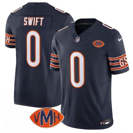 Youth Chicago Bears #0 D'Andre Swift Navy 2025 F.U.S.E. With VMH Patch Vapor Untouchable Limited Stitched Football Jersey