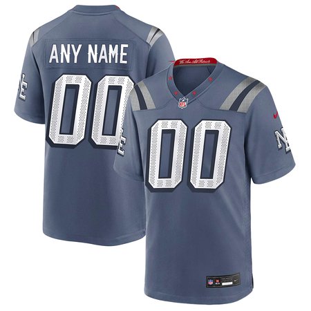Men's New England Patriots Custom Blue Rivalries Collection Game Jersey