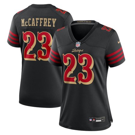 Women's San Francisco 49ers #23 Christian McCaffrey Black Rivalries Collection F.U.S.E. Vapor Limited Stitched Jersey
