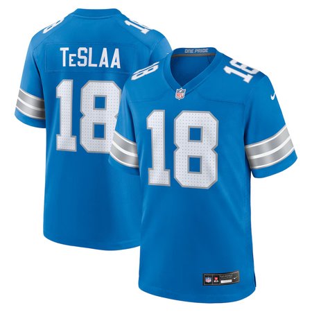 Youth Detroit Lions #18 Isaac TeSlaa Nike Blue Game Player Jersey