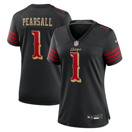 Women's San Francisco 49ers #1 Ricky Pearsall Black Rivalries Collection Game Jersey
