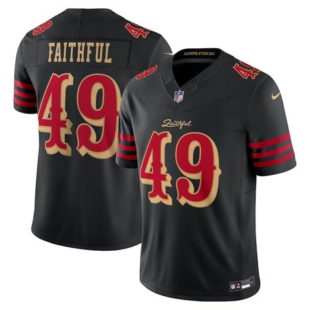 Men's San Francisco 49ers #49 The Faithful Black Rivalries Collection F.U.S.E. Vapor Limited Stitched Jersey