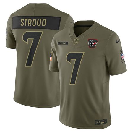 Youth Houston Texans #7 C.J. Stroud Nike Olive 2025 Salute to Service Limited Jersey