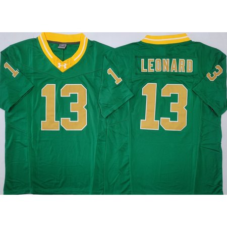 Men's Notre Dame Fighting Irish #13 Riley Leonard Green Stitched Jersey