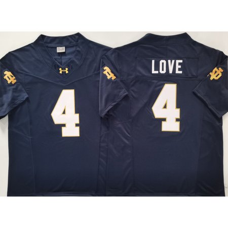 Youth Notre Dame Fighting Irish #4 Jeremiyah Love Navy Stitched Jersey