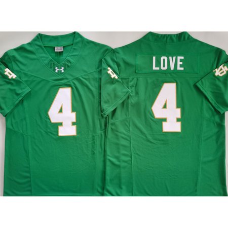 Youth Notre Dame Fighting Irish #4 Jeremiyah Love Green Stitched Jersey