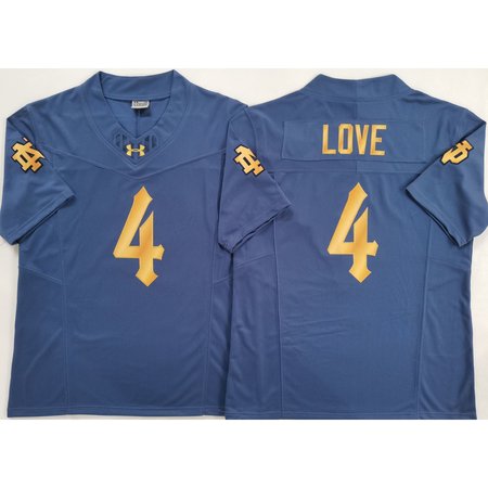 Youth Notre Dame Fighting Irish #4 Jeremiyah Love Blue Stitched Jersey
