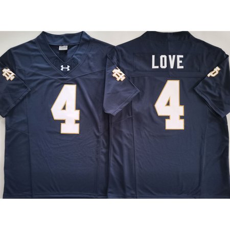 Youth Notre Dame Fighting Irish #4 Jeremiyah Love Navy Stitched Jersey