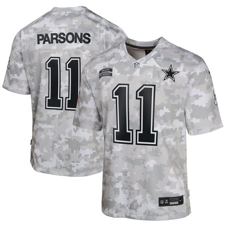 Youth Dallas Cowboys Micah Parsons Arctic Camo 2024 Salute to Service Game Jersey