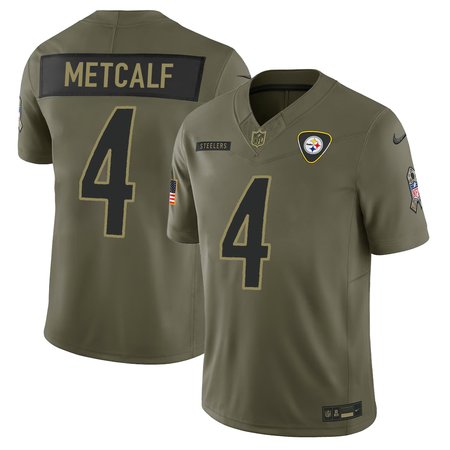 Youth's Pittsburgh Steelers #4 DK Metcalf Nike Olive 2025 Salute to Service Retired Limited Jersey