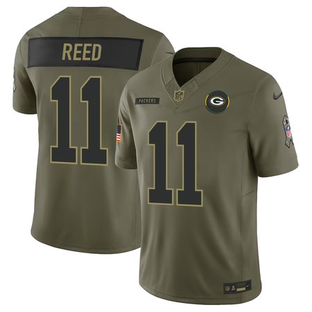 Youth's Green Bay Packers #11 Jayden Reed Nike Olive 2025 Salute to Service Retired Limited Jersey