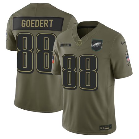 Youth's Philadelphia Eagles #88 Dallas Goedert Nike Olive 2025 Salute to Service Retired Limited Jersey