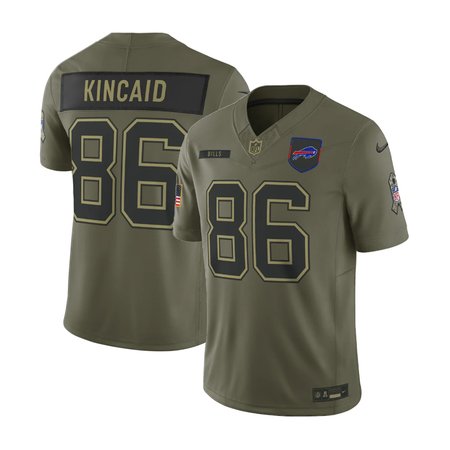 Youth's Buffalo Bills #86 Dalton Kincaid Nike Olive 2025 Salute to Service Retired Limited Jersey