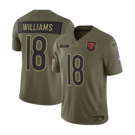 Youth's Chicago Bears #18 Caleb Williams Nike Olive 2025 Salute to Service Retired Limited Jersey
