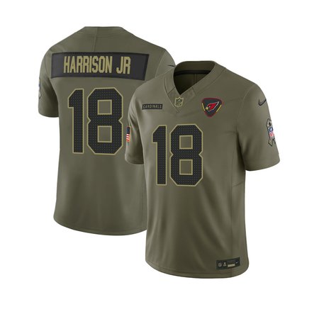 Youth's Arizona Cardinals #18 Marvin Harrison Jr. Nike Olive 2025 Salute to Service Retired Limited Jersey