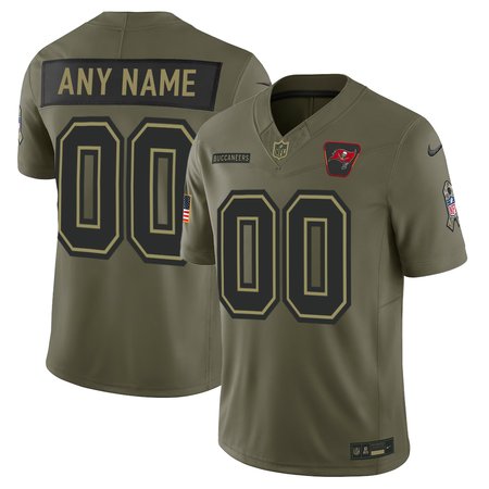 Youth's Tampa Bay Buccaneers Custom Nike Olive 2025 Salute to Service Retired Limited Jersey