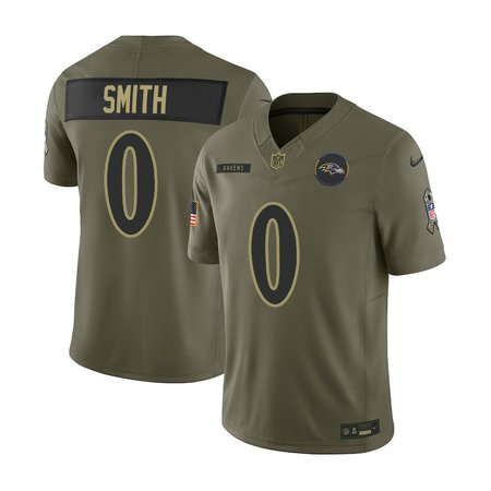 Youth's Baltimore Ravens #0 Roquan Smith Nike Olive 2025 Salute to Service Retired Limited Jersey