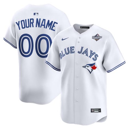 Youth Toronto Blue Jays Nike White 2025 World Series Home Limited Custom Jersey