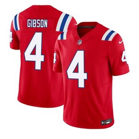 Men's New England Patriots #4 Antonio Gibson Nike Red F.U.S.E. Vapor Limited Jersey