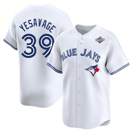Youth Toronto Blue Jays #39 Trey Yesavage Nike 2025 World Series White Alternate Limited Jersey
