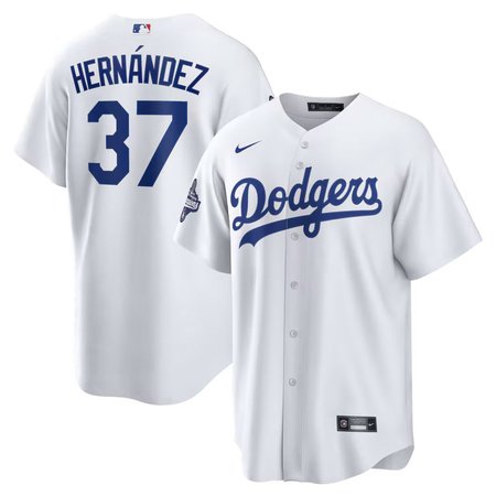 Youth Los Angeles Dodgers #37 Teoscar Hernandez Nike White 2025 World Series Champions Home Replica Jersey