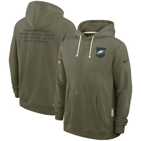 Men's Philadelphia Eagles Olive 2025 Salute to Service Pullover Hoodie