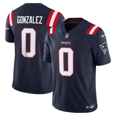 Men's New England Patriots #0 Christian Gonzalez Nike Navy Vapor F.U.S.E. Limited Jersey