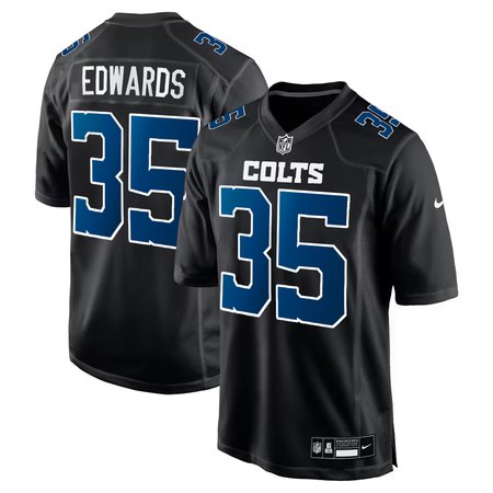 Men's Indianapolis Colts #35 Johnathan Edwards Nike Carbon Black Fashion Game Jersey
