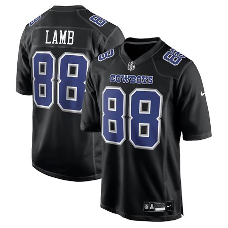 Men's Dallas Cowboys #88 CeeDee Lamb Carbon Black Fashion Game Jersey