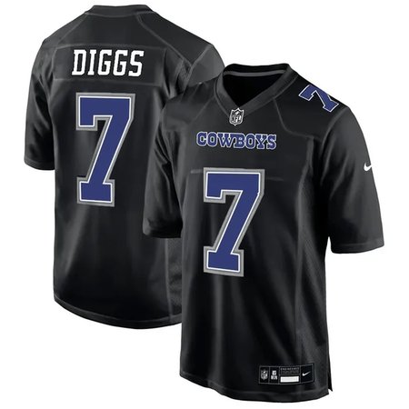 Youth Dallas Cowboys #7 Trevon Diggs Carbon Black Fashion Game Jersey