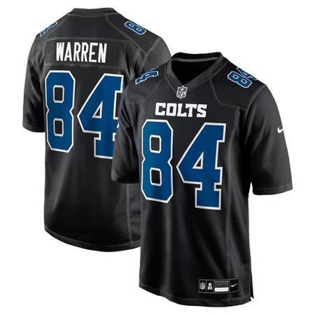 Youth Indianapolis Colts #84 Tyler Warren Nike Carbon Black Fashion Game Jersey