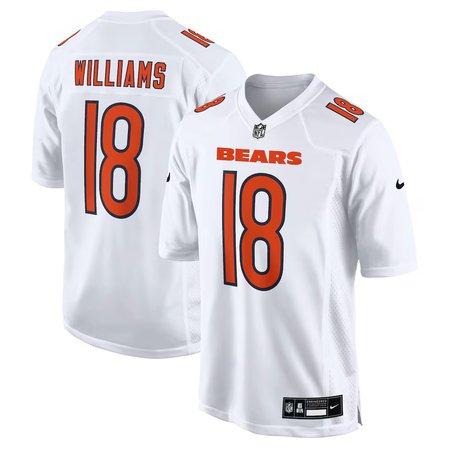 Youth Chicago Bears #18 Caleb Williams Tundra White Fashion Game Jersey