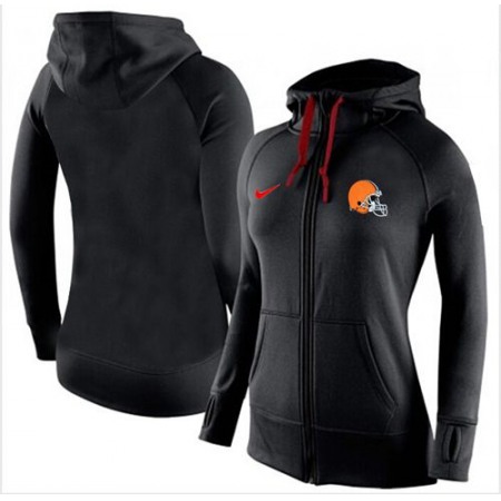 Women's Cleveland Browns Full-Zip Performance Hoodie Black