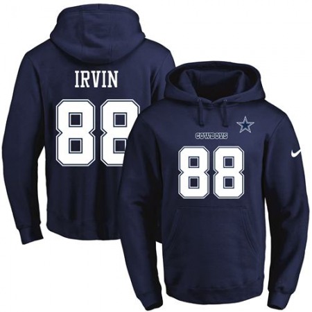 Cowboys #88 Michael Irvin Navy Blue Name & Number Pullover NFL Hoodie