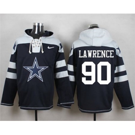 Cowboys #90 Demarcus Lawrence Navy Blue Player Pullover NFL Hoodie