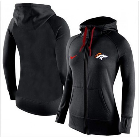 Women's Denver Broncos Full-Zip Performance Hoodie Black