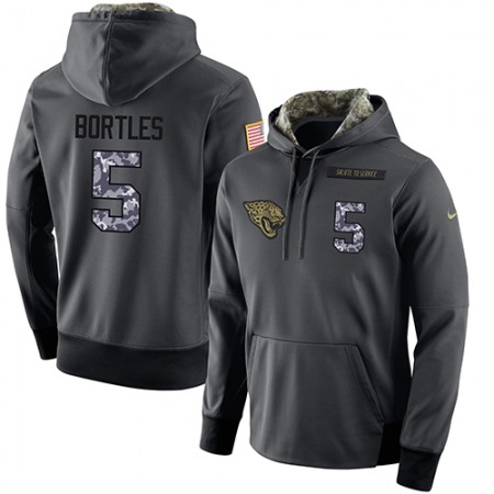 NFL Men's Jacksonville Jaguars #5 Blake Bortles Stitched Black Anthracite Salute to Service Player Performance Hoodie