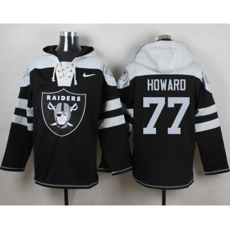 Raiders #77 Austin Howard Black Player Pullover NFL Hoodie