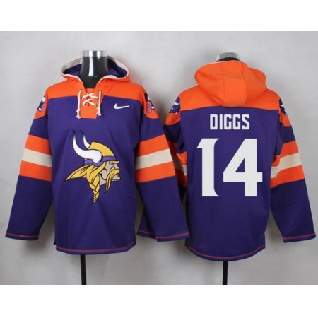 Vikings #14 Stefon Diggs Purple Player Pullover NFL Hoodie