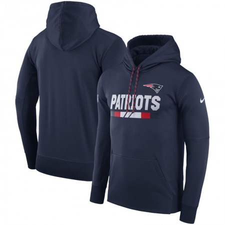 Men's New England Patriots Navy Sideline Team Name Performance Pullover Hoodie