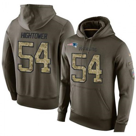 NFL Men's New England Patriots #54 Dont'a Hightower Stitched Green Olive Salute To Service KO Performance Hoodie