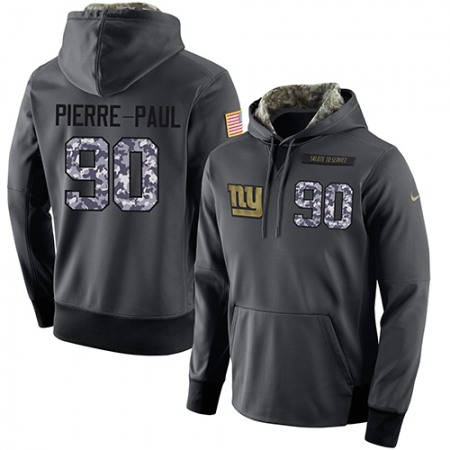 NFL Men's New York Giants #90 Jason Pierre-Paul Stitched Black Anthracite Salute to Service Player Performance Hoodie