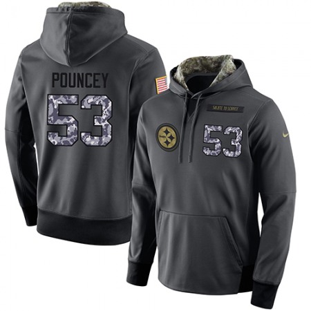 NFL Men's Pittsburgh Steelers #53 Maurkice Pouncey Stitched Black Anthracite Salute to Service Player Performance Hoodie