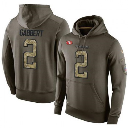 NFL Men's San Francisco 49ers #2 Blaine Gabbert Stitched Green Olive Salute To Service KO Performance Hoodie