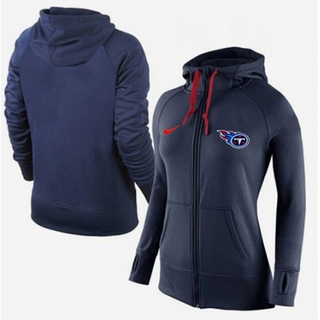 Women's Tennessee Titans Full-Zip Performance Hoodie Dark Blue
