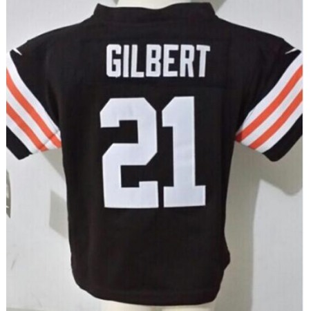 Toddler Browns #21 Justin Gilbert Brown Team Color Stitched NFL Elite Jersey